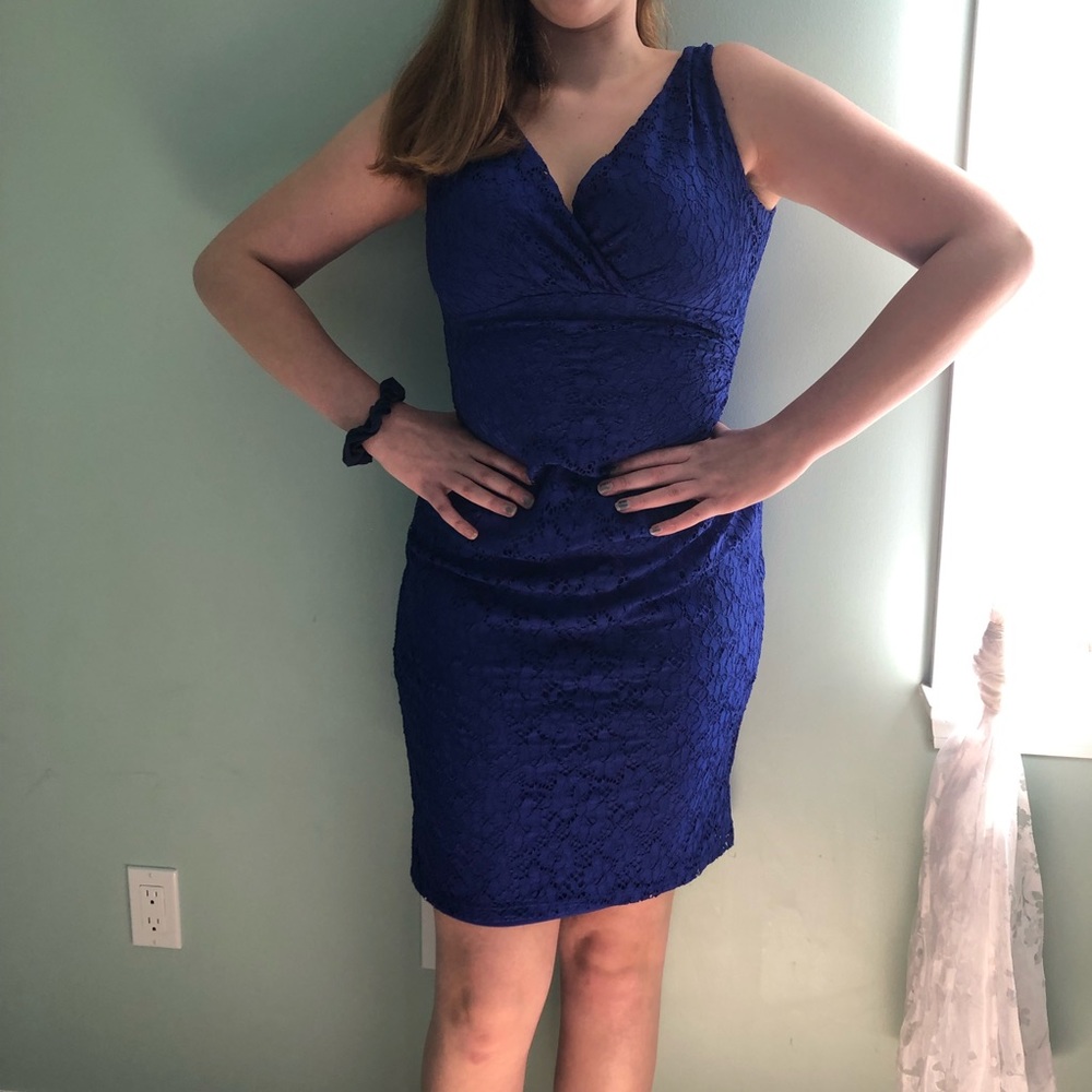 Blue lace dress